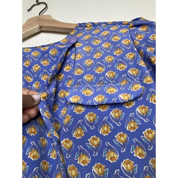 Kristy Petites Maxi Pleated Dress Size 10 Purple Floral Polyester Long Vintage - Picture 12 of 12